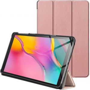 ELVORIX-- Coque pour Samsung Galaxy Tab A 10.1 2019 T510 T515, Etui Slim Cover, Housse PU Cuir Rabat Magn&eacute;tique, Or Rose Gold - Neuf