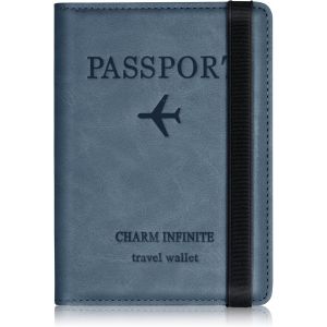 KALANKA-Protege Passeport Francais, Protege Passeport mit RFID-Blocker, Pochette Passeport Cuir Artificiel,Voyage Accessoires Passeport éTui,Carte de CréDit, Carte Bancaire, Argent, Passport Cover - Neuf