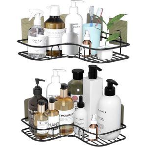 Étagère de douche d'angle, rangement de salle de bain pouvant supporter un poids de 5 kg, sans tiroir - Neuf