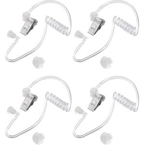 Oreille Pièce Casque Oreille Pièce Agent Secret Oreille Pièce Costume Accessoire Avec Oreille Pièces, Remplacement Acoustique Tube Pour 2-Voies Radio Audio Casques, Paquet De 4 - Neuf