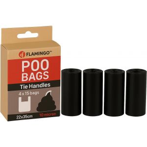 Blekz Sacs &Agrave; D&eacute;jections Canines Avec Poign&eacute;es - 60 Pi&egrave;ces, Noir, Ultra-Pratiques Et R&eacute;sistants, Id&eacute;al Pour Golden Retriever, Bulld - Neuf