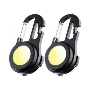 Mini Lampe Torche Porte-Cl&eacute;s Cob Avec Batterie Rechargeable Et Fonctions Multi-Outils - Neuf