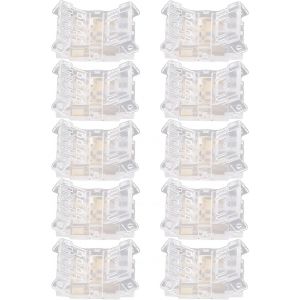 Kalanka-Connecteur Rapide Bande &Agrave; Fil, 10 Pi&egrave;ces 4 Broches 10 Mm Connecteurs De Bande Led Cob Bande Led Connecteurs D'adaptateur Led Transparents Soudure Pour La Maison, Connecteurs - Neuf