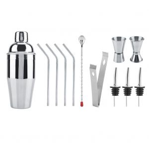 Hjlian Kit De Bar A Domicile Avec Shaker A Cocktail En Acier Inoxydable (550 Ml) - Neuf