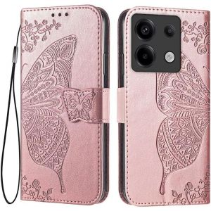 KAL-Coque Pour Redmi Note 13 Pro 5G / Poco X6 5G (6.67"" Inches) Etui Flip Magn&eacute;tique Avec 3 Fentes Pour Cartes 1 Portefeuille, Housse - Or Rose - Neuf