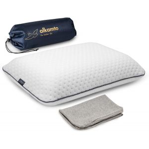 Ulteronixshop-Oreiller De Voyage Oreiller De Camping - Mousse &Agrave; M&eacute;moire De Forme Avec Housse En Coton Suppl&eacute;mentaire - Sac Inclus - Neuf