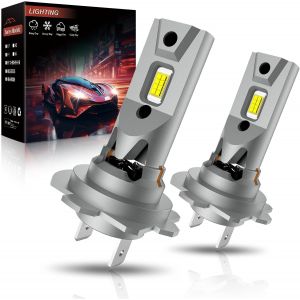 Nouvelle Ampoule Led H7 700% Luminosité 6500k Blanc Froid 100w, 16csp Puce Super Lumineuse Sans Tache Sombre, Taille 1 :1 Ventilateur Silencieux Intégré Plug And Play, Pack De 2[Amp743476] - Neuf
