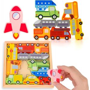 Puzzle En Bois Pour Enfants, Puzzles En Bois Pour Bébés, Puzzles 3d Pour Bébés, Jouets Éducatifs Montessori Pour Enfants De 2, 3 Et 4 Ans, Cadeau D'anniversaire Ou De Noël - Neuf