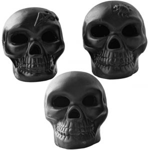 Décoration de tête de mort humaine, 3 pièces, décoration créative en résine pour Halloween - Neuf