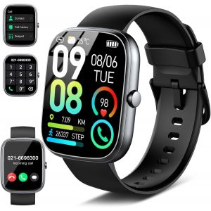 Montre Connect&eacute;e Homme Femme Avec Appel Bluetooth, 1.91'' Hd Smartwatch Avec 110+ Sportifs Moniteur Sommeil Fr&eacute;quence Cardiaque Spo2 Podometre Smart Watch, Etanche Ip68 Montre Sport Pour Android Ios - Neuf