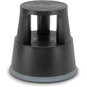 Ulteronixshop-Marchepied Tabouret Mobile &agrave; roulettes avec Blocage Automatique &iquest; 2 marches antid&eacute;rapantes Hauteur 43 cm, Plastique renforc&eacute; incassable, Charge 150 kg, Noir Certifi&eacute; TUV - GS - Neuf