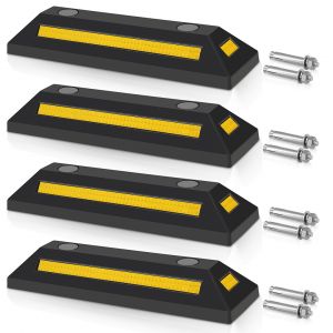 4X But&eacute;e de parking Arr&ecirc;t de roue Arr&ecirc;t de stationnement Garage 54x15x10cm Espace de stationnement - Neuf