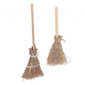 20pcs Mini Sorcière Balai Bambou 14cm 10cm Halloween Paille Artisanat Pour Cosplay Fête D'école - Neuf