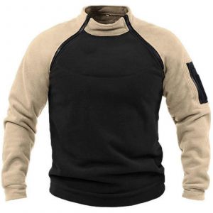 Veste Polaire Tactique Pour Homme, Sweat-Shirt De Combat Militaire Coupe-Vent, Taille 3xl, Kaki - Neuf