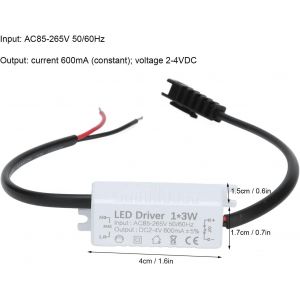Subzonal-Transformateur Led, Adaptateur De Transformateur D'alimentation Ac 85-265v &Agrave; 2-4v Dc, 600ma Pilote Led Driver De Tension Constante Pour Panneaux D'affichage, Lumi&egrave;res De Int&eacute;rieures Et Ext&eacute;r - Neuf