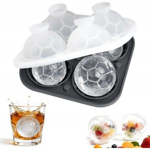 Kalanka-Moule &Agrave; Gla&ccedil;ons Rond, Football Grand Bac A Glacon, Bac A Glacon Silicone, Sans Bpa, Moule &Agrave; Gla&ccedil;ons Boule Moule &Agrave; Gla&ccedil;on Rond Avec Entonnoir Pour Cocktails Whisky Vin Fruits Pur&eacute;es De Fruits - Neuf