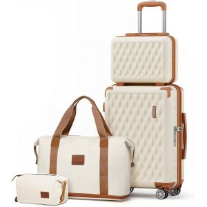 Set de Valise,ABS Bagages Cabine de Voyage-13/20 Pouces,Valise Ultralégère,Roues Silencieuses 360° y Serrure TSA-Idéal pour Voyages Courts et Longs.[S105] - Neuf