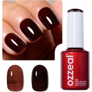 Vernis Semi Permanent Rouge, Transparent Marron Foncé Gelée Gel Nail Polish Naturel French Vernis Gel Uv Automne Hiver Cristal Vernis À Ongles Gels Soak Off Uv Led 15ml - Neuf