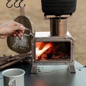 PoêLes De Camping En Plein Air, Four Portable En Acier Inoxydable, Multifonctionnel, Pique-Nique Barbecue, Accessoire De Cuisine, Four à Bois De Chauffage - Neuf