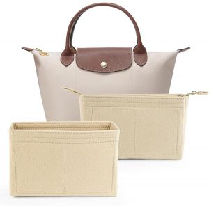 nzqaf-Organisateur de Sac, Organiseur de Sacs avec Poches Multifonctions, Organiseur de Sac à Main Femme, Organiseur de Sacs à Main en Feutre, Beige, 2 Pièces - Neuf