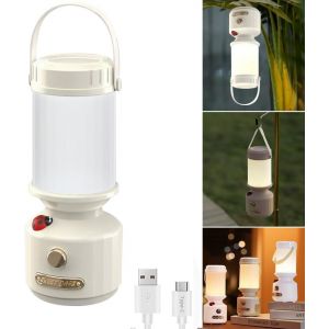 Mini Lampe De Camping Led Rechargeable, Portable En Plein Air D&eacute;cor&eacute;e De Coccinelle, Lumi&egrave;re De Tente Multifonction Avec 3 Modes De Lumi&egrave;re Blanche, Lumi&egrave;re Jaune Chaude Et Lumi&egrave;re Blanche - Neuf