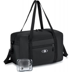 KALANKA-Sac 40x20x25 Ryanair Sac de Voyage Pliable 20L Sacs de Cabine Avion Cabas de Voyage Imperméable Bagage Cabine a Main Sacs de Sport pour Weekend Transport Femme Homme Noir - Neuf