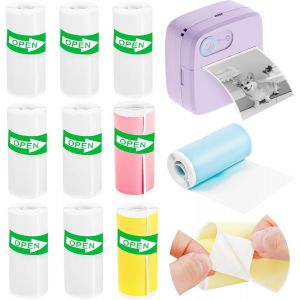 KALANKA-10 Rouleaux Papier Thermique Auto-adh&eacute;sif pour Enfants pour Mini Imprimante, Rouleaux Appareil Photo Enfant Auto-Adh&eacute;sif, Papier D'impression Thermique Auto-adh&eacute;sif pour Imprimante Photo Port - Neuf