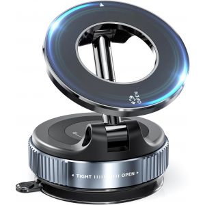 LORANKA-Support T&eacute;l&eacute;phone Voiture Magn&eacute;tique Ventouse pour Mag-Safe, R&eacute;glable &agrave; 360&deg; Rotation & Pliable, Ventouse Puissante & Super Aimants, pour Tous Les t&eacute;l&eacute;phones/Miroir/Verre/Gym - Neuf