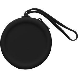 LORANKA-Housse Compatible avec in-Ear Headphones Coque &eacute;couteurs sans Fil - Pochette avec Fermeture &eacute;clair et Sangle Poignet 7 x 7 cm - Noir - Neuf