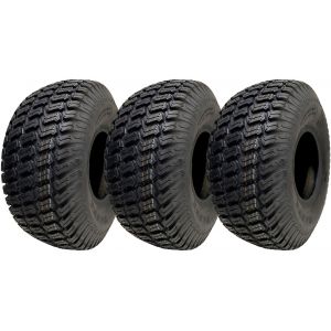 15x6.00-6 Lawnmower Grass Tyres Turf Ride On Mower Tubeless P332 4ply (Set of 3) - Neuf