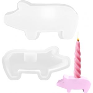 Kalanka-Moule &Agrave; Bougie En Silicone Pour Cochon,3d Cochon En R&eacute;sine &Eacute;poxy,Silicone Moule Resine Forme Cochon Cute,Pour D&eacute;corer Des G&acirc;teaux, Fondants, Chocolats,Pour Bricolage Chandelier Art D&eacute;coration - Neuf