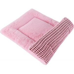 Tapis De Lit Pour Chien,Coussin Pour Chat Doux Et Chaud,Lavable En Machine,Canapé Pour Animaux De Compagnie À Double Usage Ps085 (90x70 Cm,Rose) - Neuf