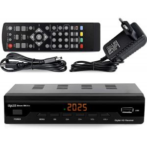 504 A+ Décodeur TNT Full HD -DVB-T2 - Compatible HEVC264 - (HDMI,Péritel, USB, Digital Plus) Noir - Neuf