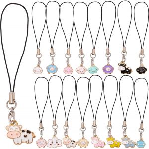 Kal-16 Pièces Lanière De Porte-Clés Chaîne De Téléphone Pendentif Pendentif De Téléphone Portable Peut Être Utilisé Comme Breloque Pour Téléphones Portables, Portefeuilles, Porte-Clés - Neuf