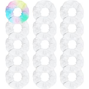 11 Pcs Chouchou Cheveux Blanc Scrunchies Coton Chouchou Peut &Ecirc;tre Color&eacute; Accessoire Cheveux Femme Et Fille - Neuf
