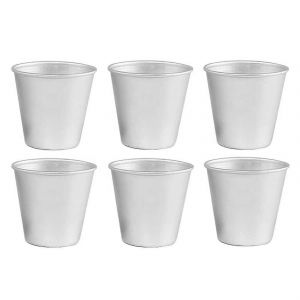 6 pcs aluminium Dariol moule tasse de cuisson Dariole pudding dessert moules à crème rond antiadhésif goudron d'oeuf - Neuf