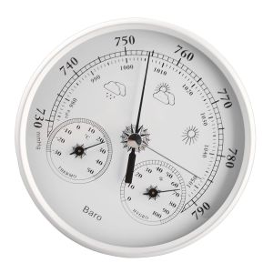 SUBZONAL-Thermom&egrave;tre Barom&egrave;tre Hygrom&egrave;tre 3 en 1, Instrument M&eacute;t&eacute;o en Alliage D'aluminium avec Grand Cadran de 5,12 Pouces pour une Utilisation Int&eacute;rieure et Ext&eacute;rieure dans Jardin - Neuf