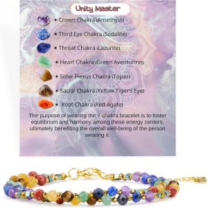 Women's Bracelet With Natural Stone Beads, Crystal 4 Mm Pearl Gemstone Jewellery Gift - Neuf