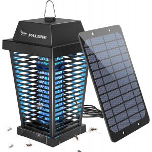 CHECARZHN--NO1-Lampe Anti Moustique Solaire 4500V Avec Panneau Solaire 7,5W, Tue Mouche Electrique Chargement Usb-C Ou Solaire, Lampe Anti Mouche Intérieure Extérieure, Puissant Élimination Des Moust - Neuf