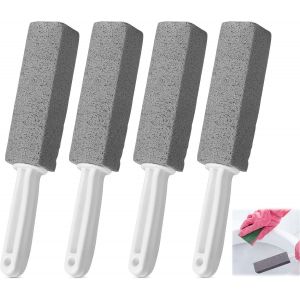 Brosse De Nettoyage Pierre Ponce, 4 Pierre &agrave; Nettoyer pour Toilettes avec Poign&eacute;E, Pierres Ponces De Nettoyage Pierre De Nettoyage en Pierre Ponce pour Toilettes Cuisine Douche Piscine - Neuf