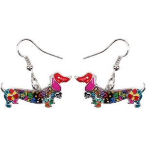 Cmjaagur-Boucles D'oreilles En Alliage Émaillé Pour Chien Teckel, Animaux De Compagnie, Pendentifs Pour Chiots, Bijoux Pour Femmes, Filles, Cadeaux De Charme.[M2018] - Neuf