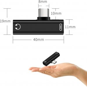 Adaptateur USB C vers jack pour casque,charge 2 en 1 USB type C vers jack 3,5 mm,adaptateur auxiliaire pour casque et chargeur,adaptateur USB C vers jack compatible avec les appareils de - Neuf