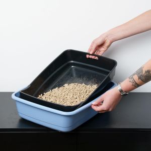 Kalanka-Bac Liti&egrave;re Pour Chats Ariel 10, Bac &Agrave; Liti&egrave;re Hygi&eacute;nique Pour Chat Avec Tamis Qui &Eacute;limine La Salet&eacute; Pour Un Nettoyage Facile, 46,5 X 35,5 Xh 11,5 Cm., Couleurs Assorties - Neuf