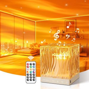 Veilleuse Musicale Et Lumineuse, Bluetooth+15 Bruit Blanc Veilleuse Lampe Chevet, 360 Effets Lumineux Lampe De Chevet Chambre,Projecteur Led Lumineux Prise Electrique Deco Chambre - Neuf