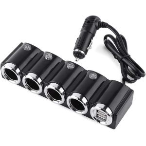 Adaptateur Multiprise Allume Cigare 12v/24v Usb - Chargeur Voiture Avec 4 Ports Usb - Neuf