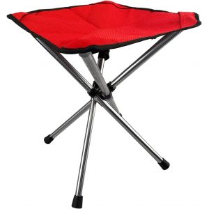 (Rouge - L)Tabouret Pliant Camping Siège De Pêche Trépied Pliable Petit Tabouret Télescopique Portable Léger Pour Randonnée Voyage Plage Bbq - Neuf
