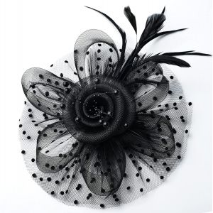 Chapeau Bibi Noir À Plumes Pour Mariage, Journée Des Dames, Bandeau Et Clip, Chapeau De Cocktail, De Thé, Pour Filles Et Femmes - Neuf