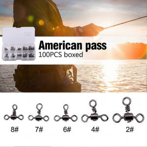 100pcs Lot 5 Tailles Baril Croix Ligne Roulante &Eacute;merillons De P&ecirc;che &Eacute;merillons Accessoires De P&ecirc;che - Neuf