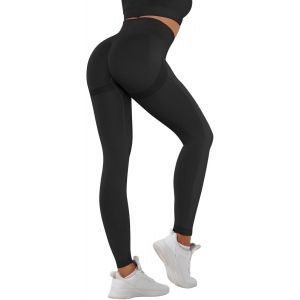 Asfasfq-Legging De Sport Femme Push Up Legging Anti Cellulite Minceur Femme Plumi Taille Haute Sans Couture Pantalon Sport Pour Yoga Et Fitness - Neuf