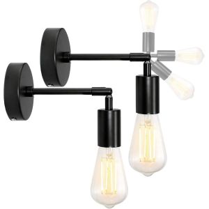 Lot De 2 Appliques Murale Vintage Industrielles Appliques M&eacute;tal Dor&eacute; Orientables &Agrave; 180&deg;Comme Applique Lampes E27 De Chevet,Couloir,Loft Appliques.[V86] - Neuf